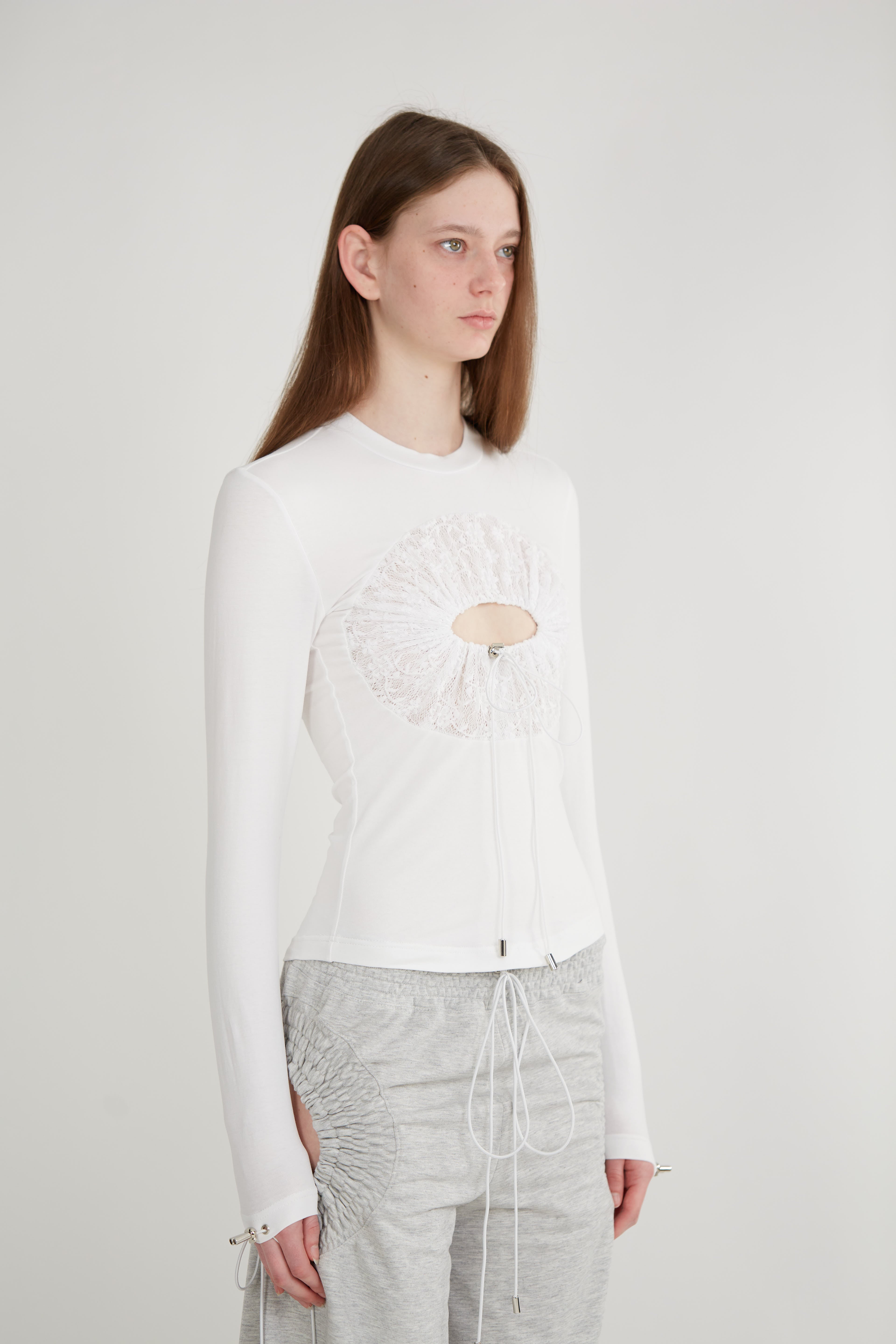 Circle-T Long Sleeve WHITE LACE – Fabian Kis-Juhasz